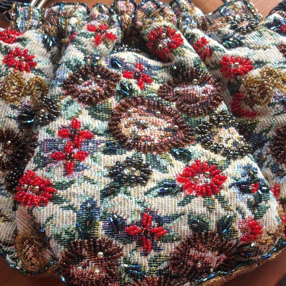 Vintage Flowers Beaded Purse - Picture 7 of 12